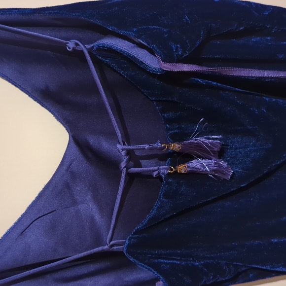 Blue velvet mini shift dress - Picture 3 of 3